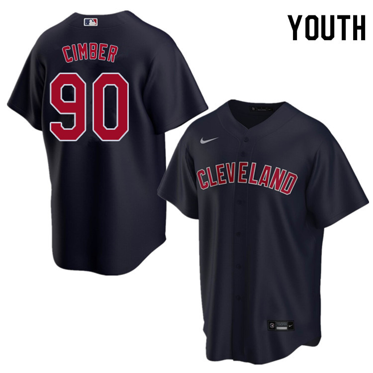 Nike Youth #90 Adam Cimber Cleveland Indians Baseball Jerseys Sale-Navy